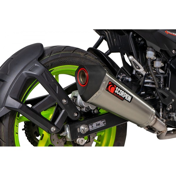 Scorpion Exhaust Keeway RKF 125 Euro 5 model 2021 - 2023 Serket Taper Full System Brushed Stainless Steel Sleeve